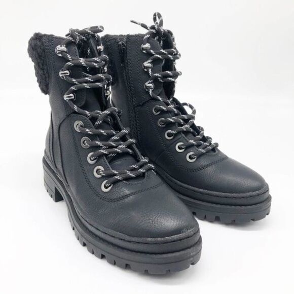 STEVE MADDEN Keystone Faux Fur Trim Lace-Up Boot - Picture 2 of 8